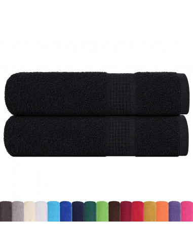 Asciugamani da Bagno 2 pz Neri 100x150cm 360g/m² 100% Cotone