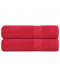 Asciugamani da Bagno 2 pz Rossi 100x150 cm 360 g/m² 100% Cotone