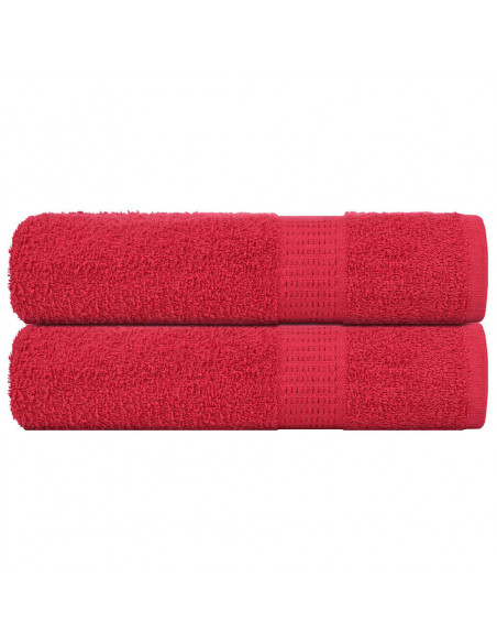 Asciugamani da Bagno 2 pz Rossi 100x150 cm 360 g/m² 100% Cotone
