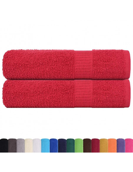 Asciugamani da Bagno 2 pz Rossi 100x150 cm 360 g/m² 100% Cotone