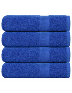 Asciugamani da Bagno 4 pz Blu 100x150cm 360g/m² 100% Cotone