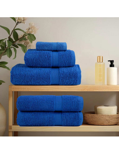Asciugamani da Bagno 4 pz Blu 100x150cm 360g/m² 100% Cotone