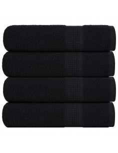 Asciugamani da Bagno 4 pz Neri 100x150cm 360g/m² 100% Cotone