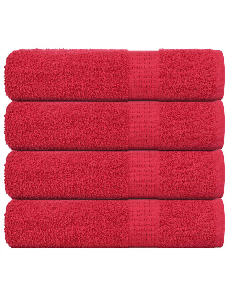 Asciugamani da Bagno 4 pz Rossi 100x150 cm 360 g/m² 100% Cotone
