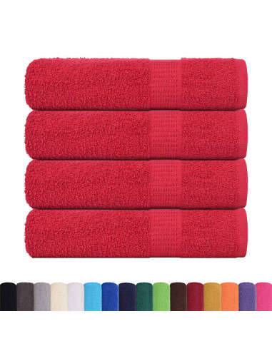 Asciugamani da Bagno 4 pz Rossi 100x150 cm 360 g/m² 100% Cotone