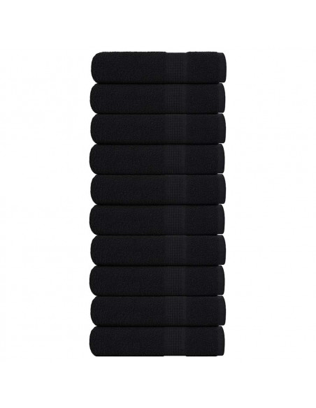 Asciugamani Doccia 10 pz Neri 70x140 cm 360 g/m² 100% Cotone