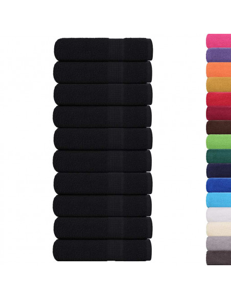Asciugamani Doccia 10 pz Neri 70x140 cm 360 g/m² 100% Cotone