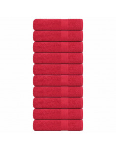 Asciugamani Doccia 10 pz Rossi 70x140 cm 360 g/m² 100% Cotone