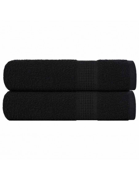 Asciugamani Doccia 2 pz Neri 70x140 cm 360 g/m² 100% Cotone
