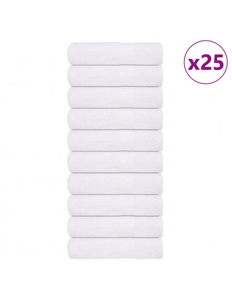 Asciugamani Doccia 25 pz Bianchi 70x140 cm 360 g/m² 100% Cotone