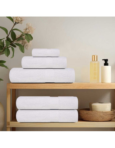 Asciugamani Doccia 25 pz Bianchi 70x140 cm 360 g/m² 100% Cotone