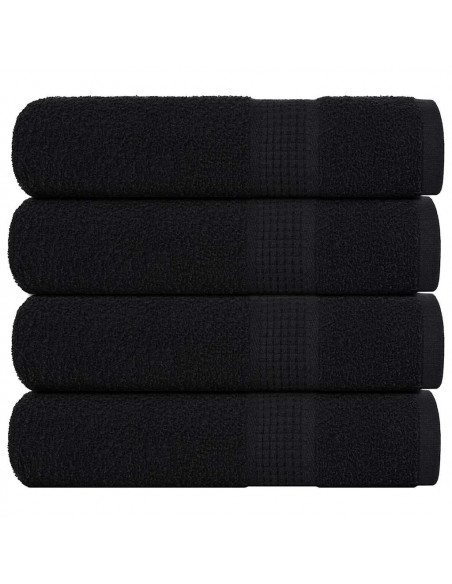 Asciugamani Doccia 4 pz Neri 70x140 cm 360 g/m² 100% Cotone