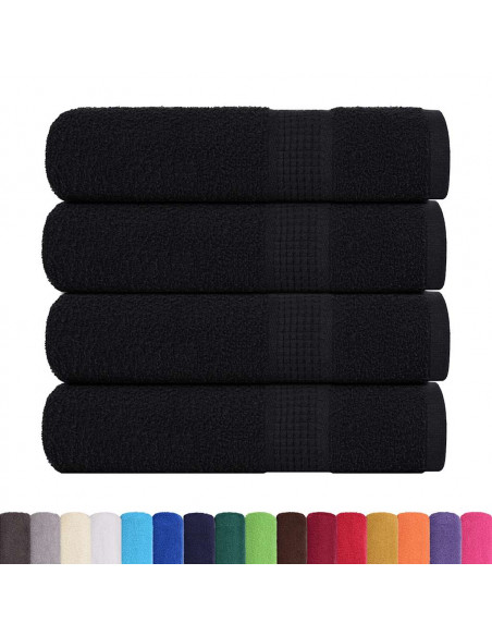 Asciugamani Doccia 4 pz Neri 70x140 cm 360 g/m² 100% Cotone