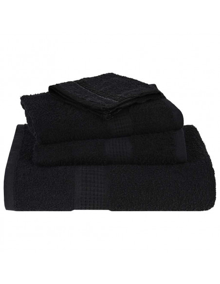 Asciugamani Doccia 4 pz Neri 70x140 cm 360 g/m² 100% Cotone