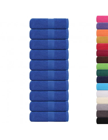 Asciugamani Ospiti 10 pz Blu 30x50 cm 360 g/m² 100% Cotone