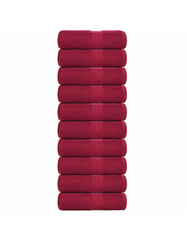 Asciugamani Ospiti 10 pz Bordò 30x50 cm 360 g/m² 100% Cotone