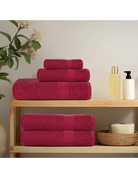 Asciugamani Ospiti 10 pz Bordò 30x50 cm 360 g/m² 100% Cotone