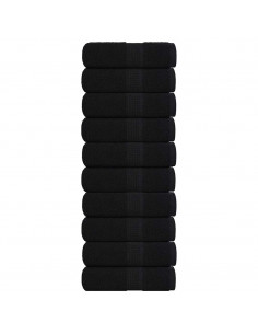 Asciugamani Ospiti 10 pz Neri 30x50 cm 360 g/m² 100% Cotone