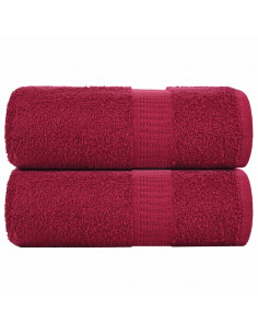 Asciugamani Ospiti 2 pz Bordò 30x50 cm 360 g/m² 100% Cotone