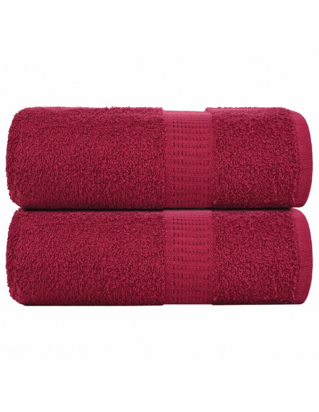 Asciugamani Ospiti 2 pz Bordò 30x50 cm 360 g/m² 100% Cotone