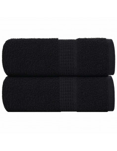 Asciugamani Ospiti 2 pz Neri 30x50 cm 360 g/m² 100% Cotone