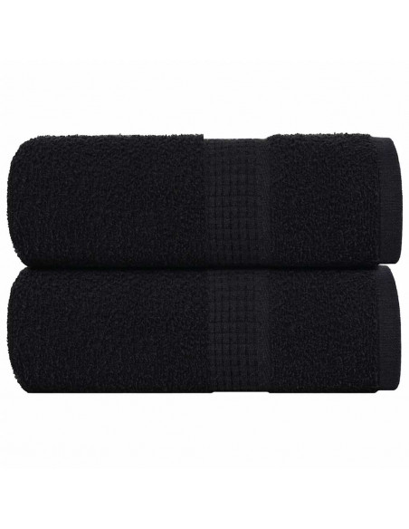 Asciugamani Ospiti 2 pz Neri 30x50 cm 360 g/m² 100% Cotone