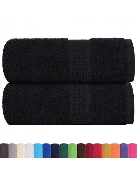 Asciugamani Ospiti 2 pz Neri 30x50 cm 360 g/m² 100% Cotone
