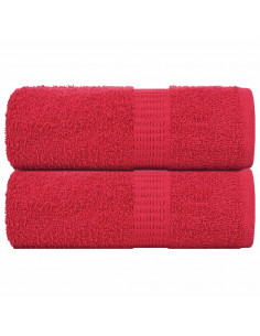 Asciugamani Ospiti 2 pz Rossi 30x50 cm 360 g/m² 100% Cotone