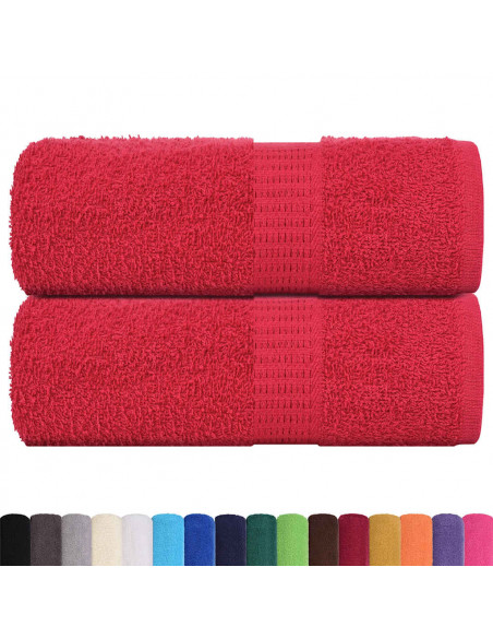 Asciugamani Ospiti 2 pz Rossi 30x50 cm 360 g/m² 100% Cotone