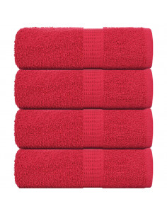 Asciugamani Ospiti 4 pz Rossi 30x50 cm 360 g/m² 100% Cotone