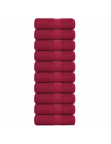Asciugamani per Sapone 10 pz Bordò 30x30cm 360 g/m² 100% Cotone
