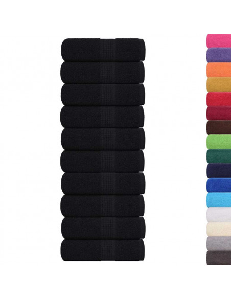 Asciugamani per Sapone 10 pz Neri 30x30 cm 360 g/m² 100% Cotone