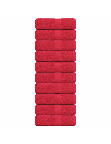 Asciugamani per Sapone 10 pz Rossi 30x30cm 360 g/m² 100% Cotone