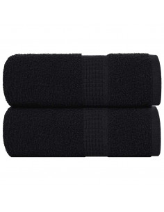 Asciugamani per Sapone 2 pz Neri 30x30 cm 360 g/m² 100% Cotone