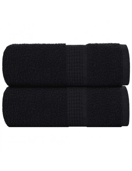Asciugamani per Sapone 2 pz Neri 30x30 cm 360 g/m² 100% Cotone