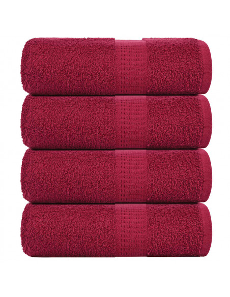 Asciugamani per Sapone 4 pz Bordò 30x30 cm 360 g/m² 100% Cotone