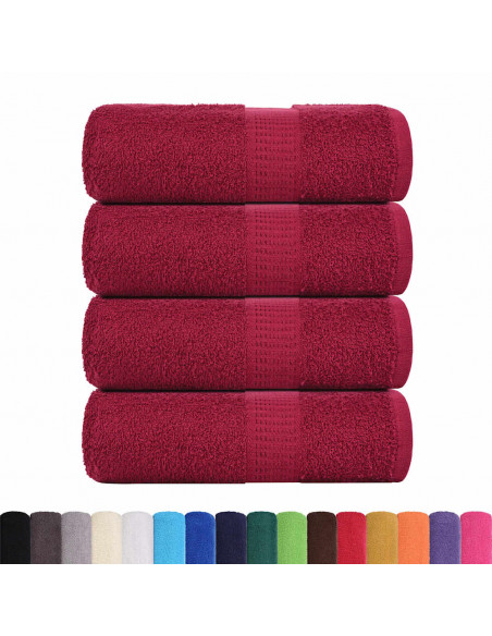 Asciugamani per Sapone 4 pz Bordò 30x30 cm 360 g/m² 100% Cotone