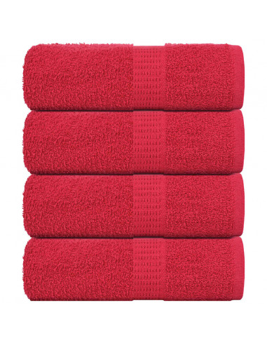 Asciugamani per Sapone 4 pz Rossi 30x30 cm 360 g/m² 100% Cotone