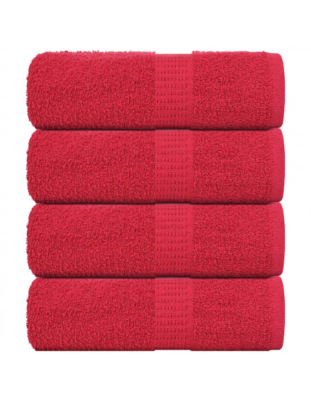Asciugamani per Sapone 4 pz Rossi 30x30 cm 360 g/m² 100% Cotone