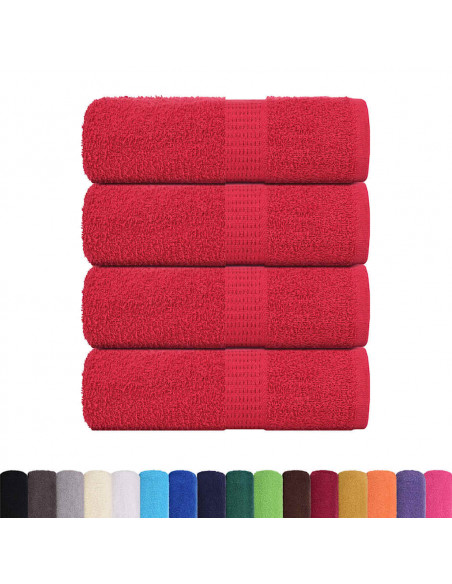 Asciugamani per Sapone 4 pz Rossi 30x30 cm 360 g/m² 100% Cotone