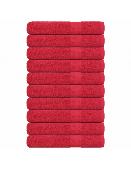 Asciugamani per Sauna 10 pz Rossi 80x200cm 360 g/m² 100% Cotone