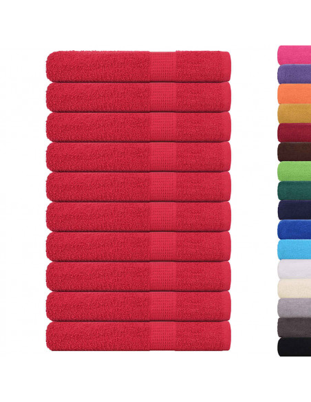 Asciugamani per Sauna 10 pz Rossi 80x200cm 360 g/m² 100% Cotone