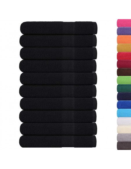 Asciugamani per Sauna 10pz Neri 80x200cm 360g/m² 100% Cotone