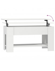 Tavolino da Salotto Bianco 101x49x52 cm in Legno Multistrato