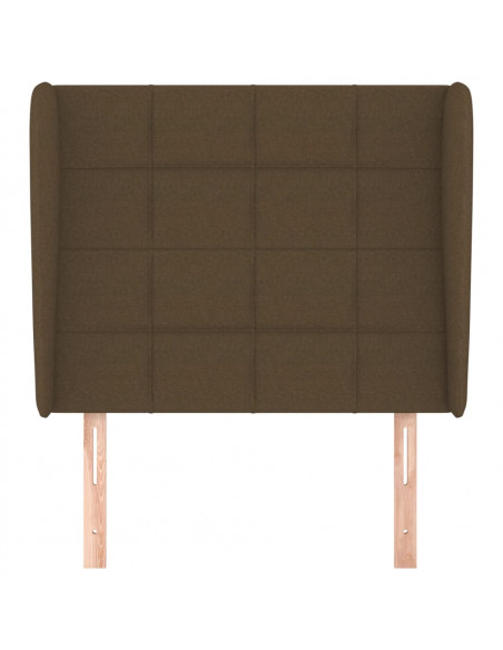 Testiera ad Orecchio Marrone Scuro 103x23x118/128 cm in Tessuto