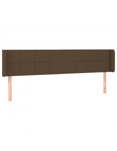 Testiera ad Orecchio Marrone Scuro 203x16x78/88 cm in Tessuto