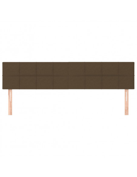 Testiera 2 pz Marrone Scuro 100x5x78/88 cm in Tessuto