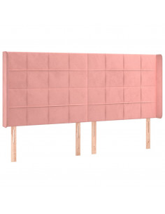 Testiera ad Orecchio Rosa 203x16x118/128 cm in Velluto 2