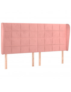 Testiera ad Orecchio Rosa 203x23x118/128 cm in Velluto 2