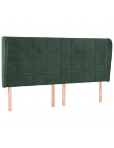 Testiera ad Orecchio Verde Scuro 203x23x118/128cm in Velluto 2